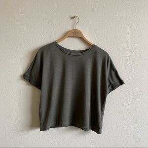Green Cropped Boyfriend Tee